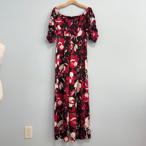 Guess Womens Zooey Black Ruched Off-The-Shoulder Wide Leg‎ Jumpsuit Size 2 - Picture 4 of 11